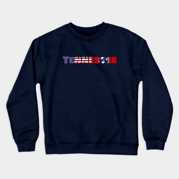 Tennessee State Flag/American Flag logo Crewneck Sweatshirt by ElevenGraphics